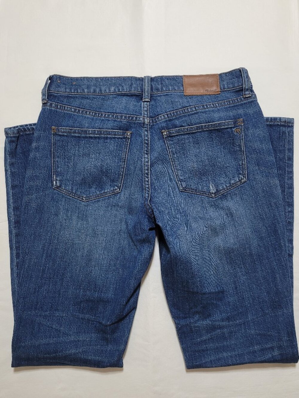 Madewell The Slim Boyjean Distressed Blue Denim Jeans Low Mid Rise Size 25 - Picture 11 of 13